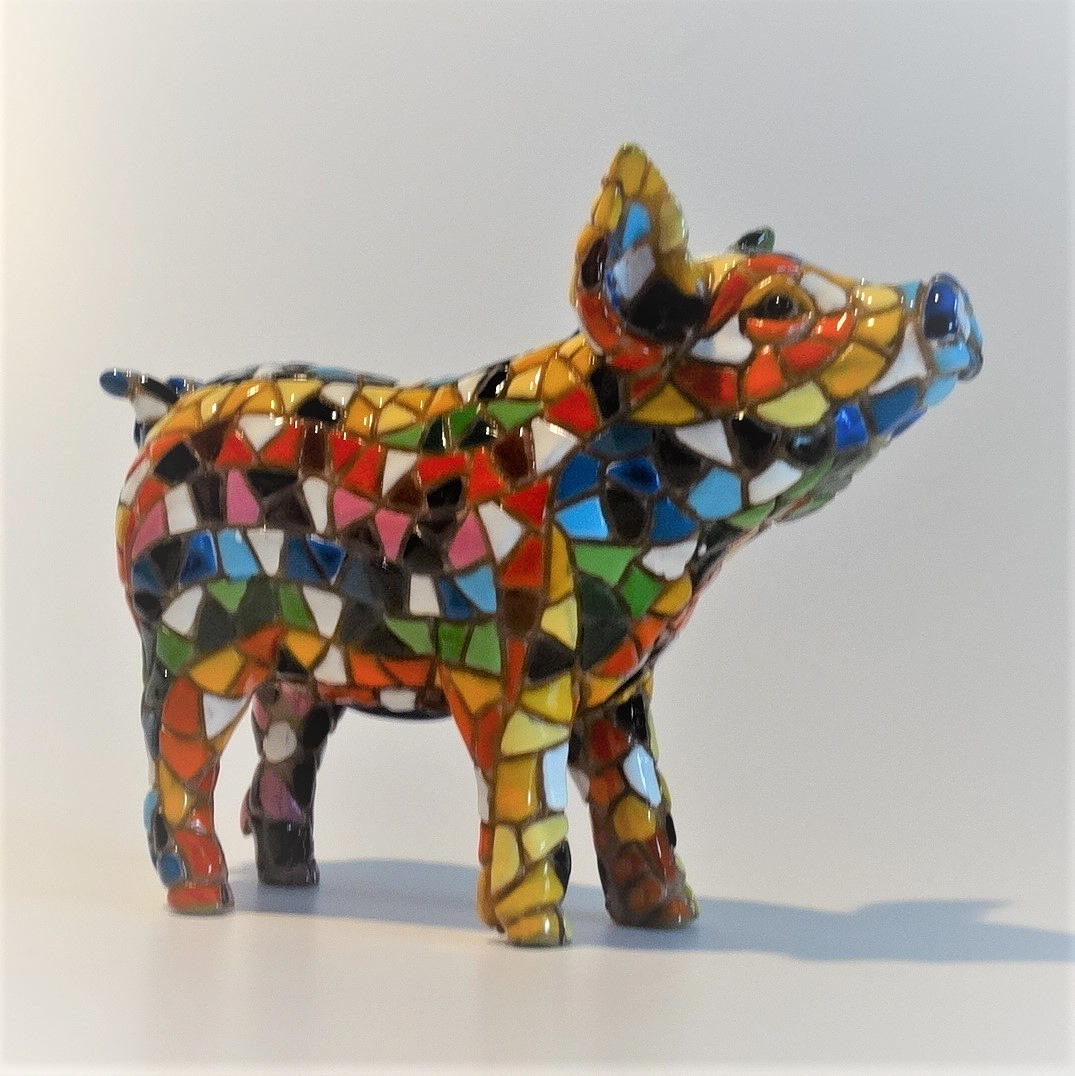 Ceramic MOSAIC PIG by Barcino Barcelona.