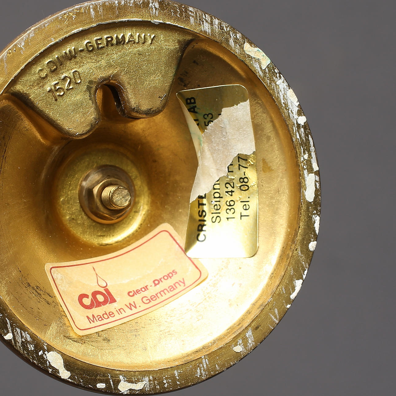 West Germany CDI Clear Dropsオイルランプ未使用品3本 FREDDIE ANDERSEN. Wall oil lamps, a pair, brass, 