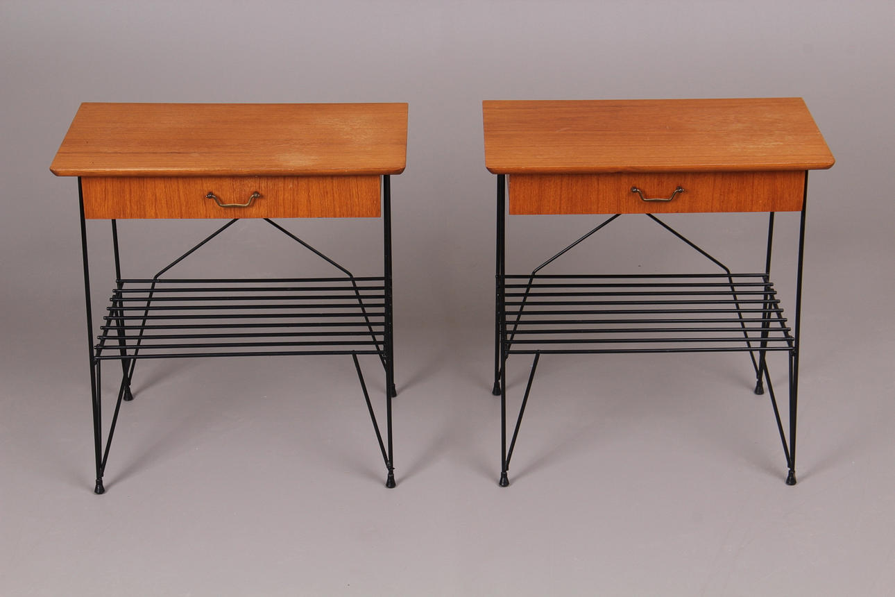 SÄNGBORD, 1 par, Teak, Stringmodell, 1900-talets mitt.