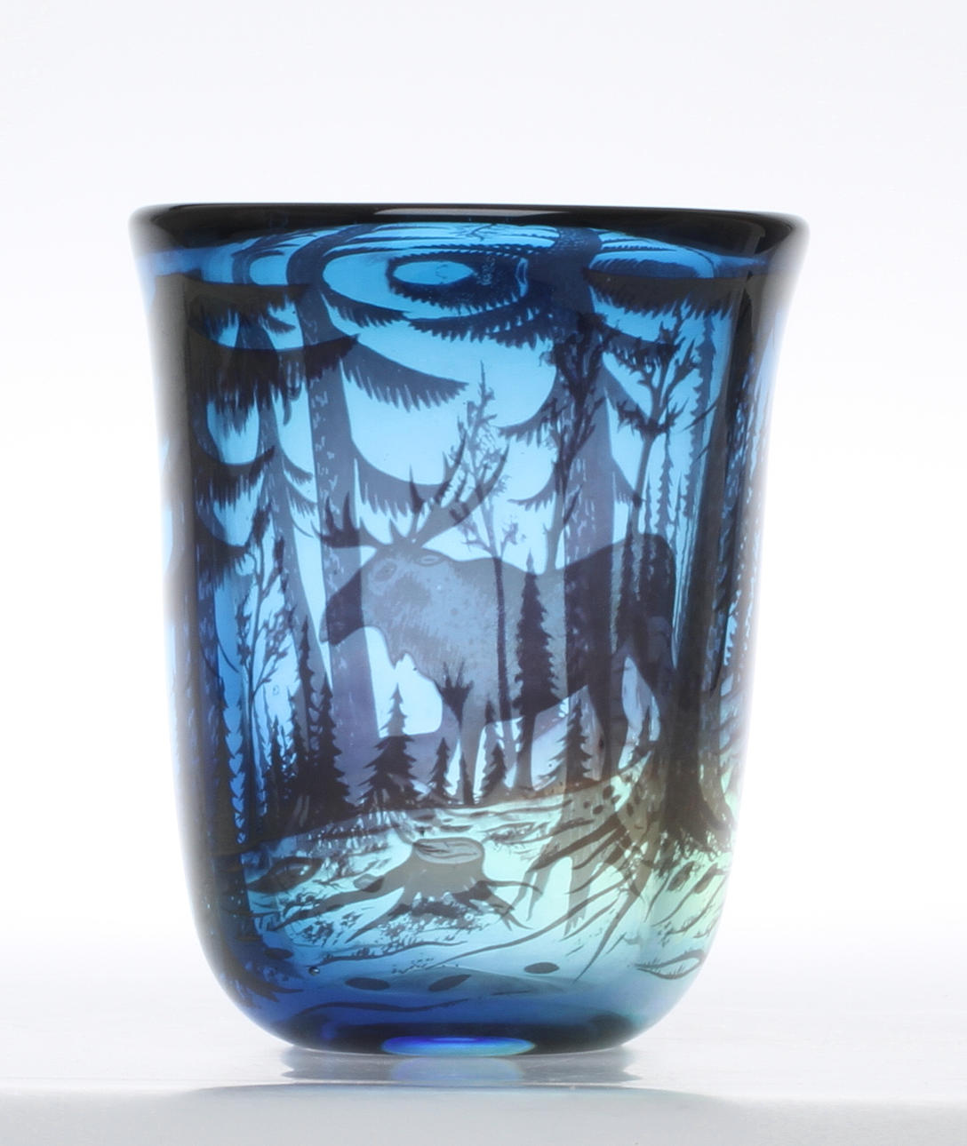 EDWARD HALD, vas, Orrefors, Graal, "Jaktgraal", signerad.