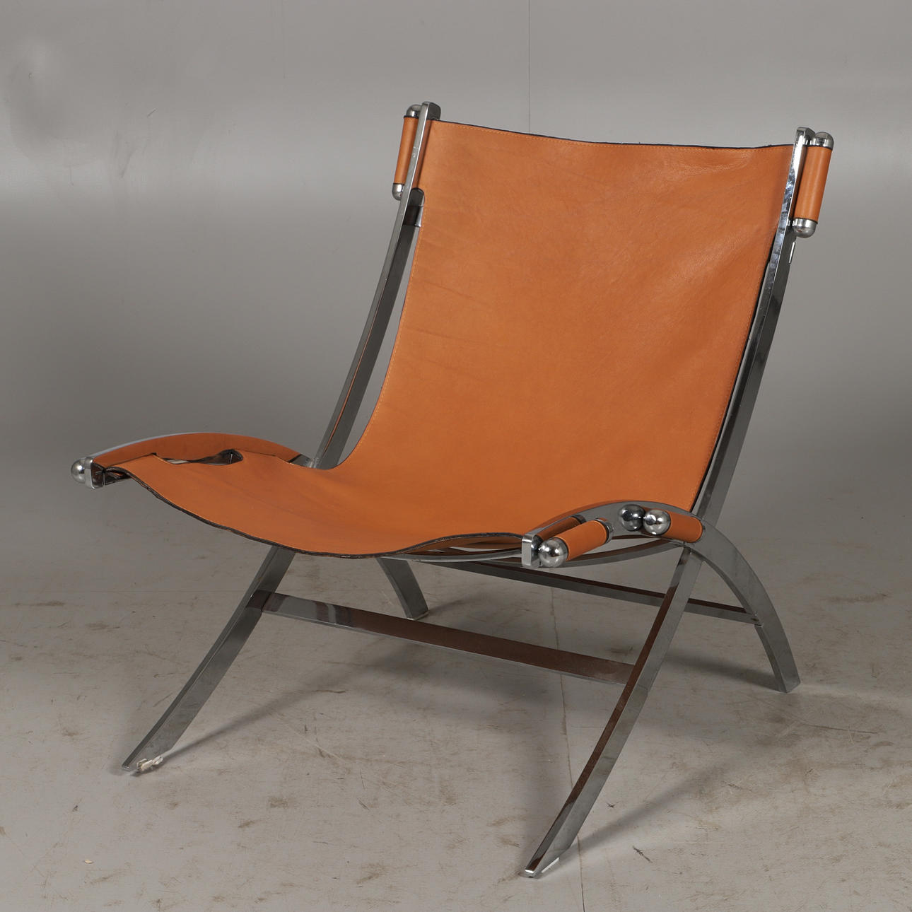 ANTONIO CITTERIO. Sessel, Edelstahl/Leder, Flexform.