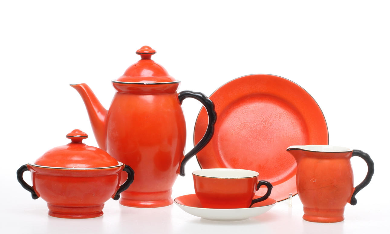 KAFFESERVIS, porslin, ca 40 delar, Gefle.