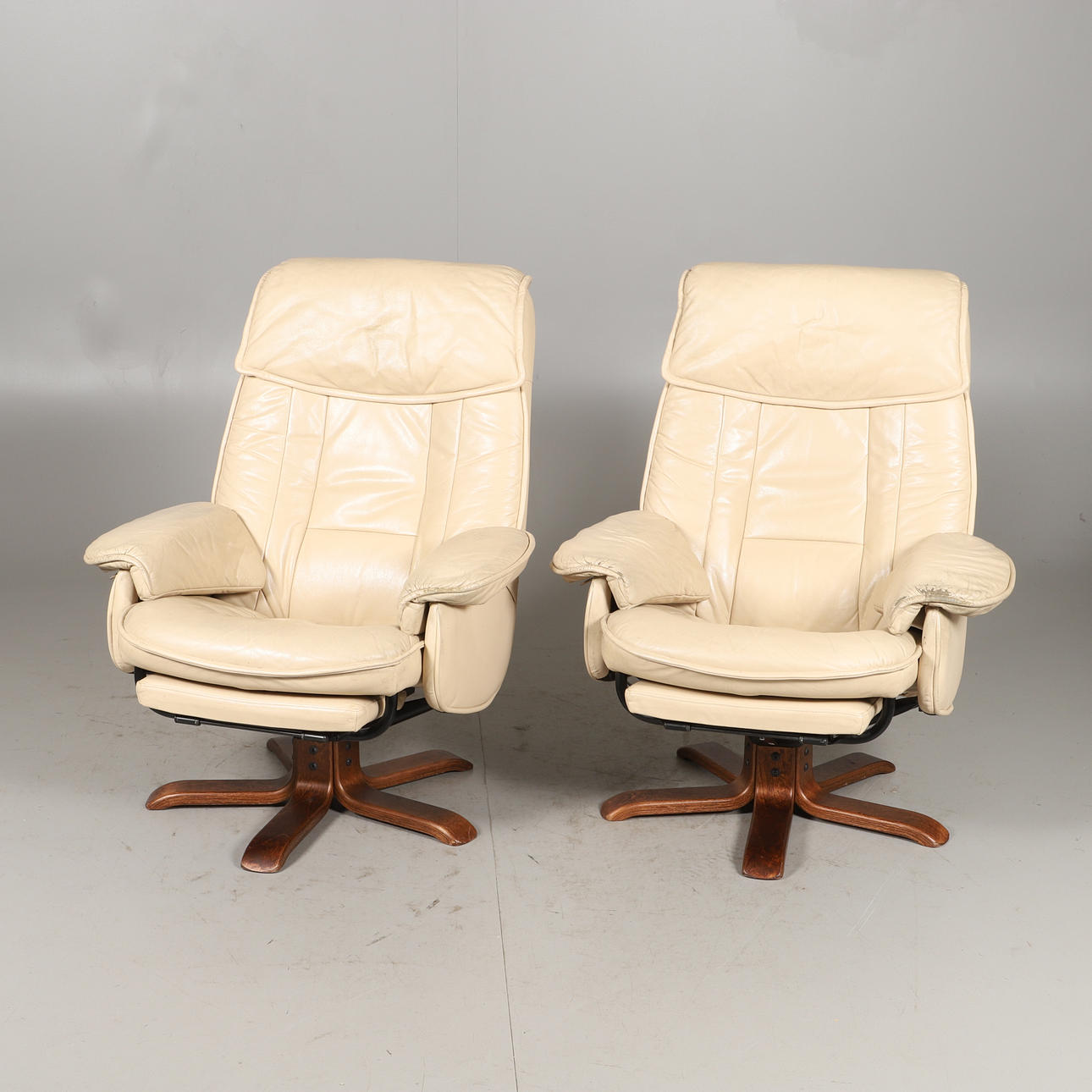 SESSEL, 1 Paar, helles Leder, Möbelteam.