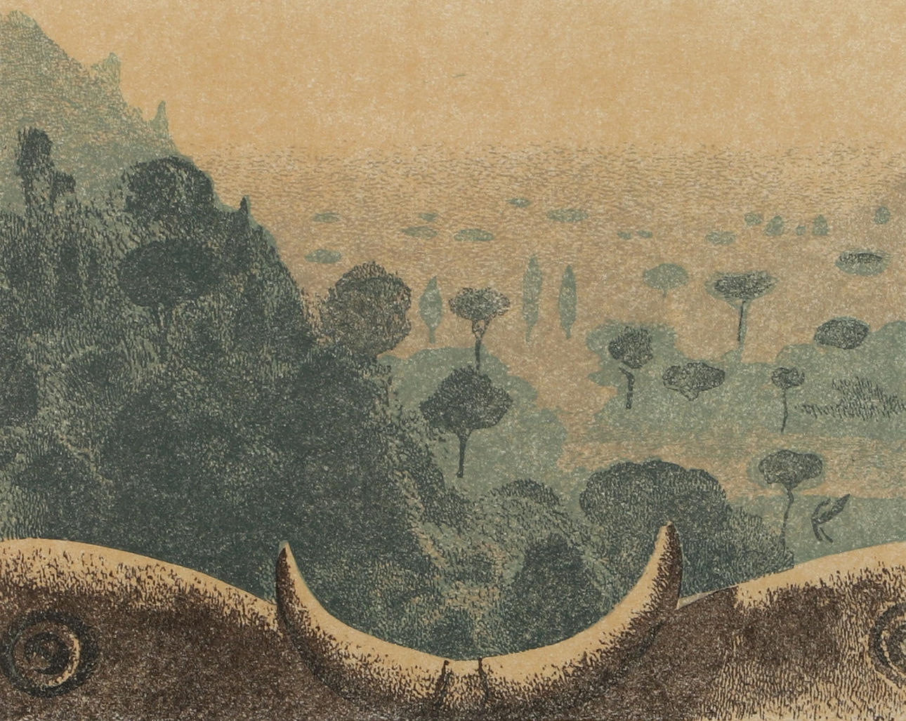 KARL RÖSSING. Landscape, graphic sheet, signed K. Rössing.