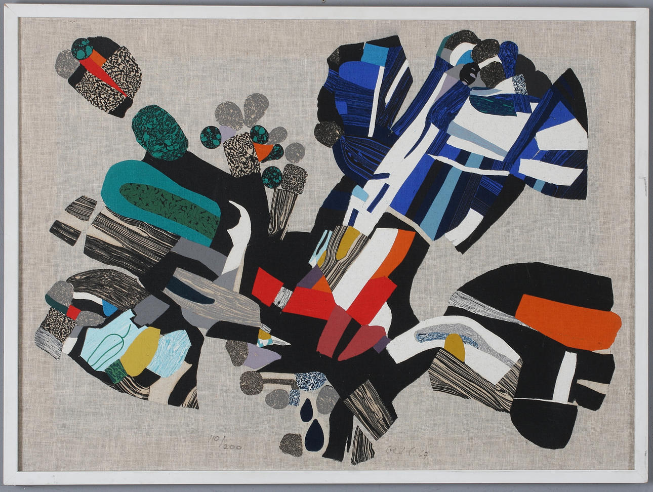 MAX OERTLI. Composition, lithographic print on canvas, signed and numbered 110/200.