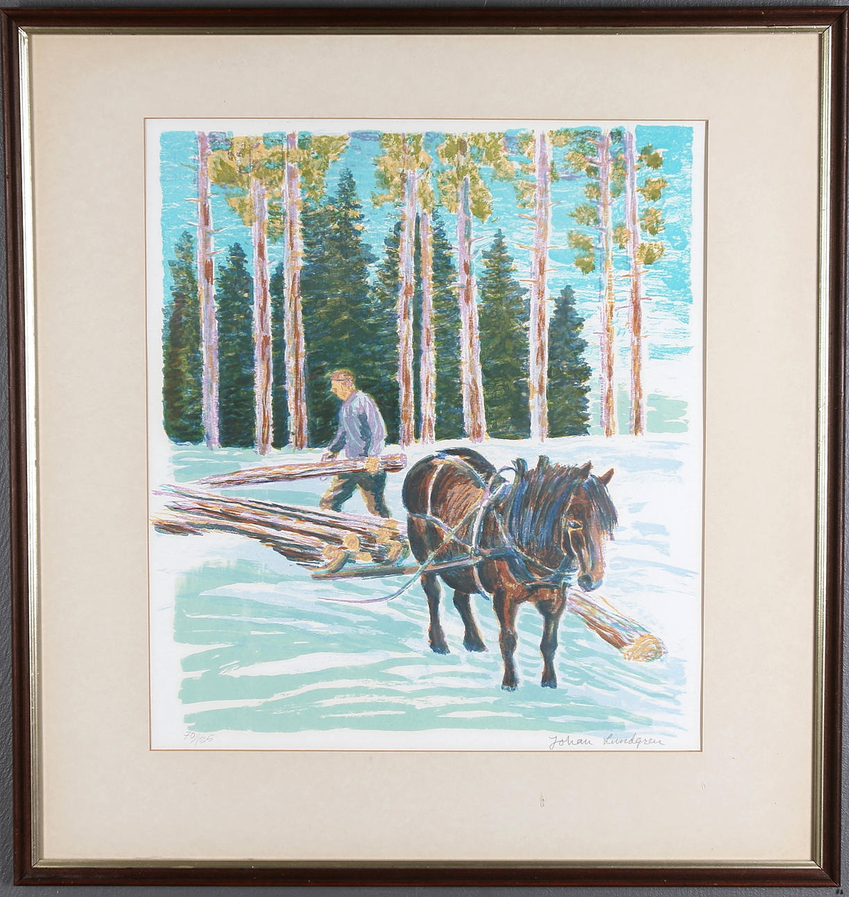 JOHAN LUNDGREN. Färglitografi, signerad och numrerad 70/125.