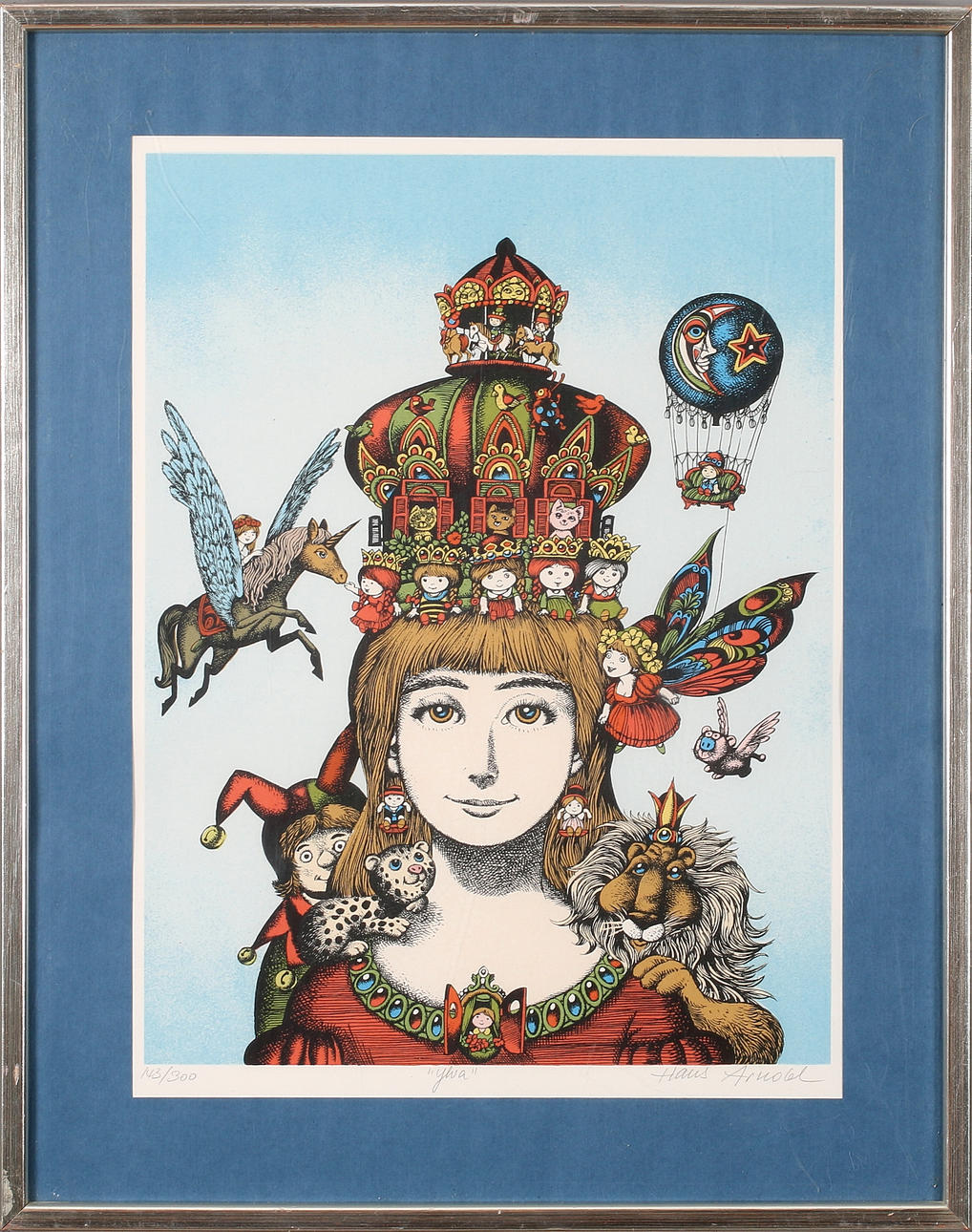 HANS ARNOLD. "Ylva" color lithograph, signed and numbered 143/300.