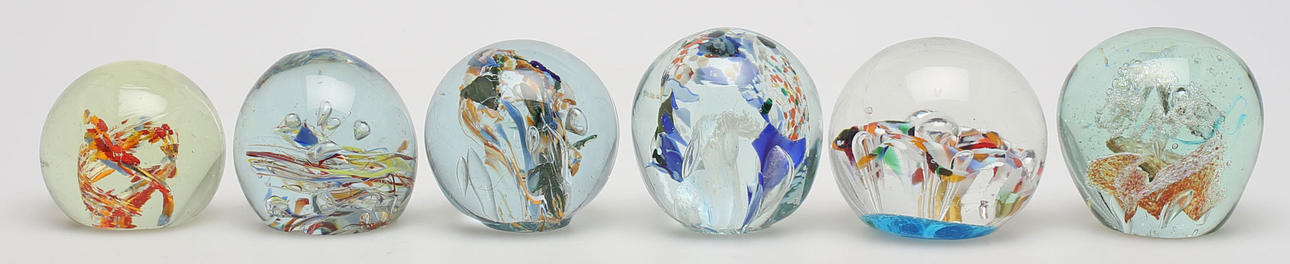 BREVPRESSAR, 6 st, glas, 1900-talets andra hälft.