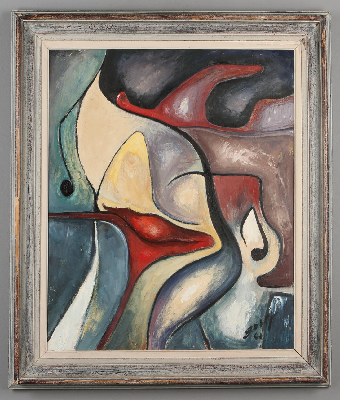 OKÄND KONSTNÄR. "Jazz (and it means jazz)", olja på pannå, otydligt signerad, 1900-tal.