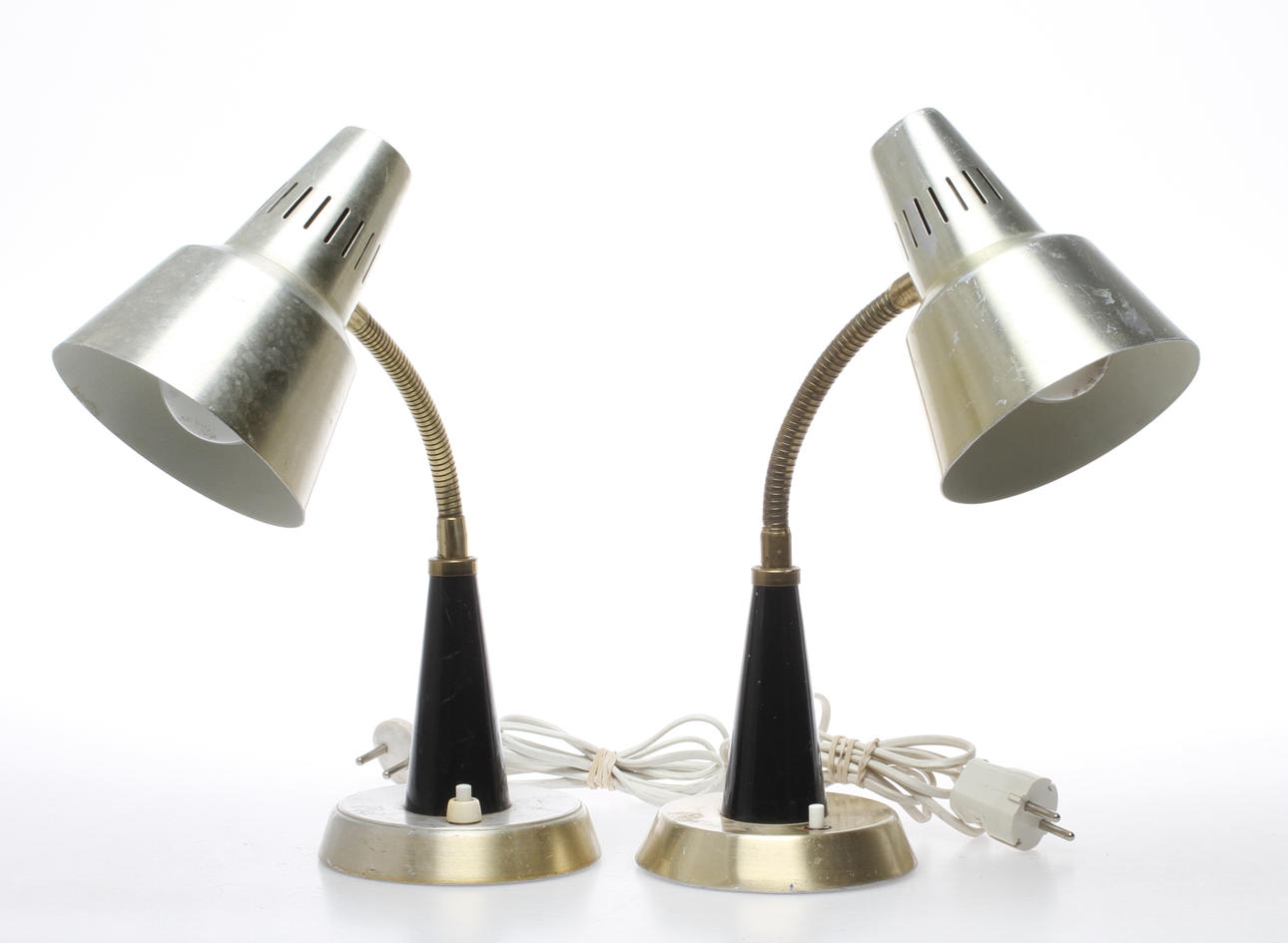 BORDSLAMPOR, 2 st,metall, Gemi, 1960/1970-tal.