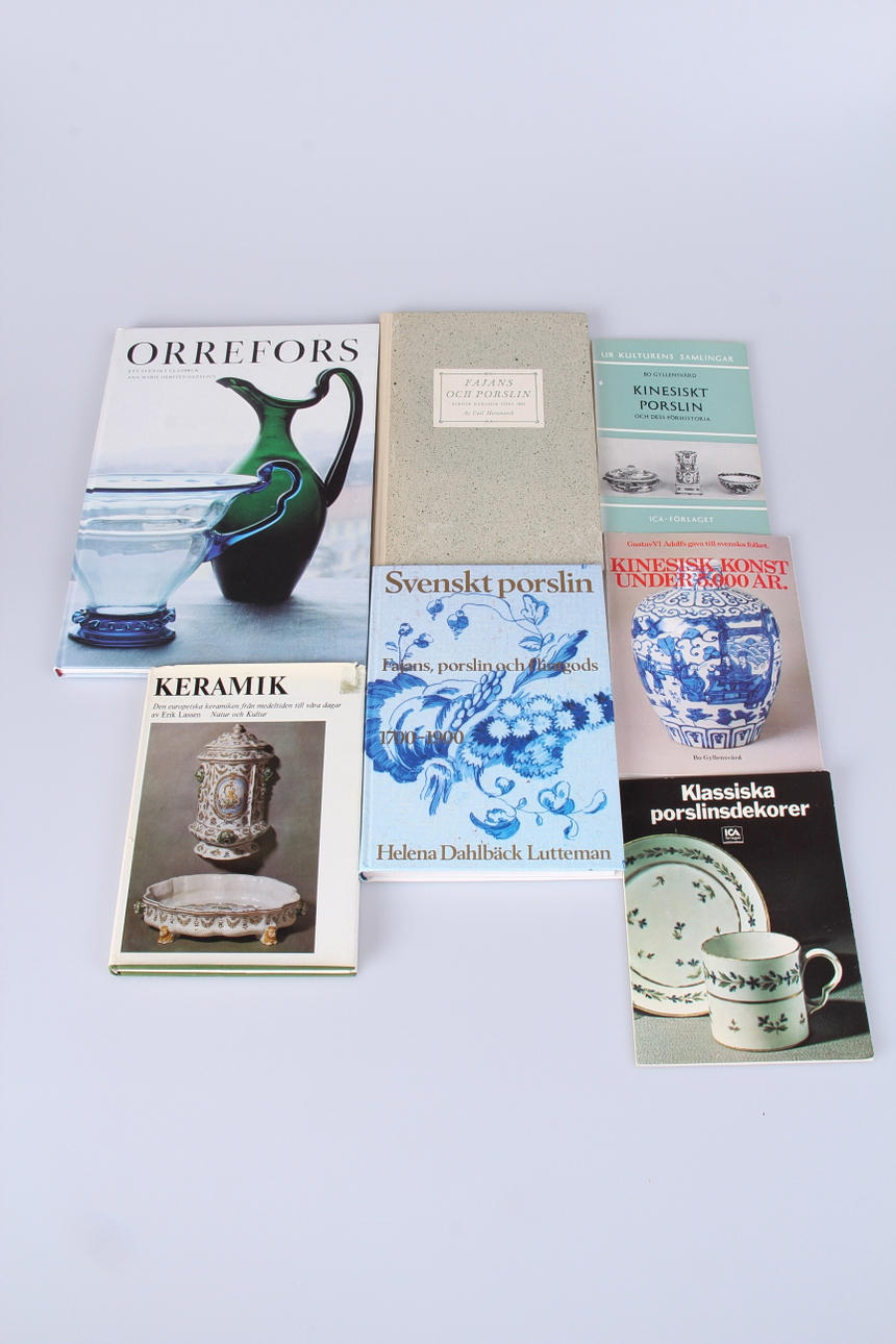 BÖCKER, 7 delar, om keramik och glas.