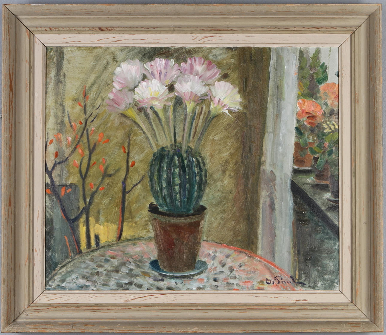 OSCAR PAUL. Stilleben, olja på pannå, signerad.