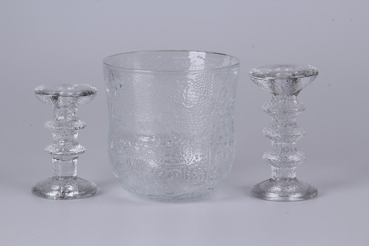 LJUSSTAKAR och SKÅL, 3 delar, Iittala och Nuutajärvi.