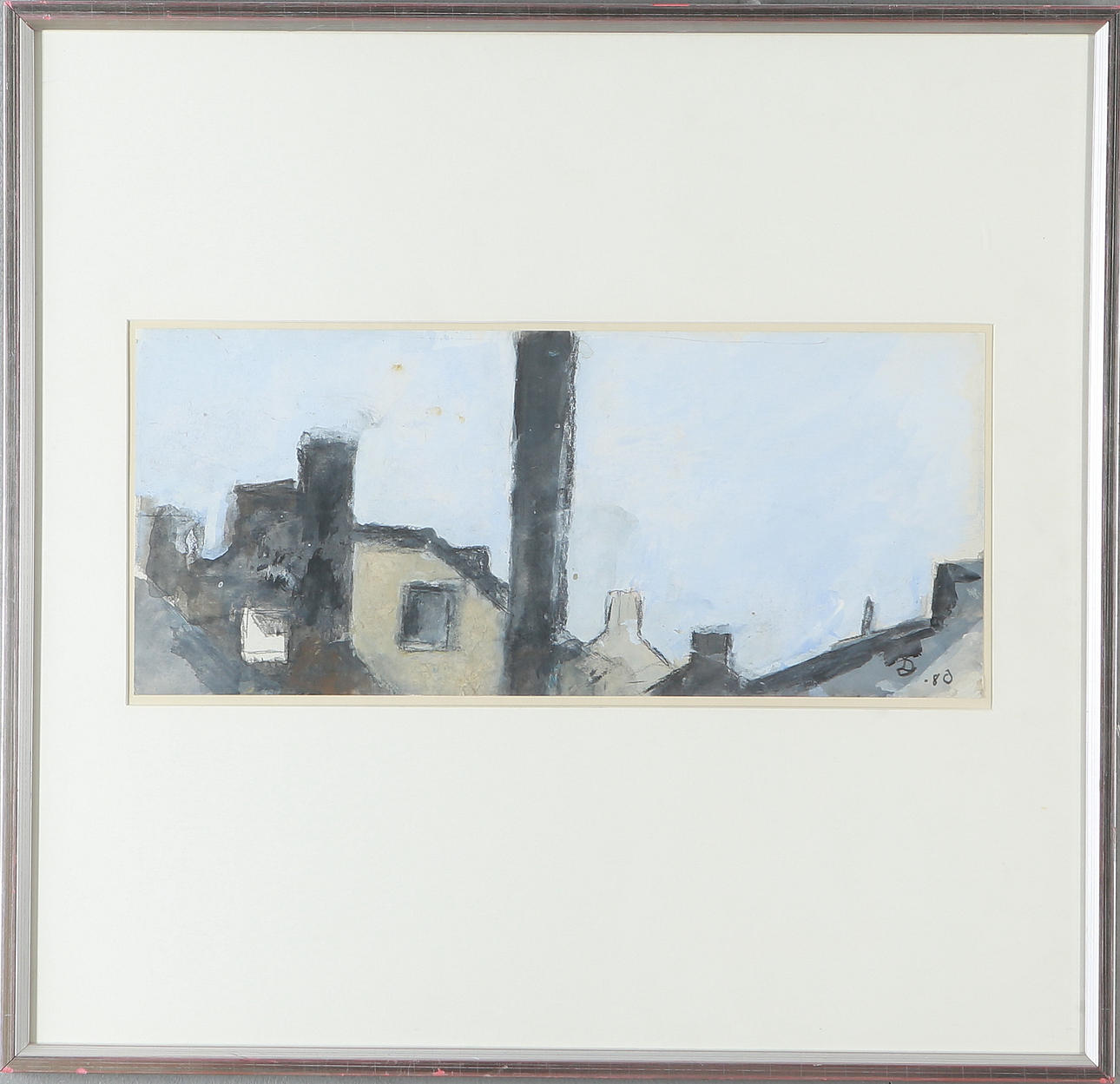 SIXTEN LUNDBOHM. House roof, gouache, monogram signed and dated -80.
