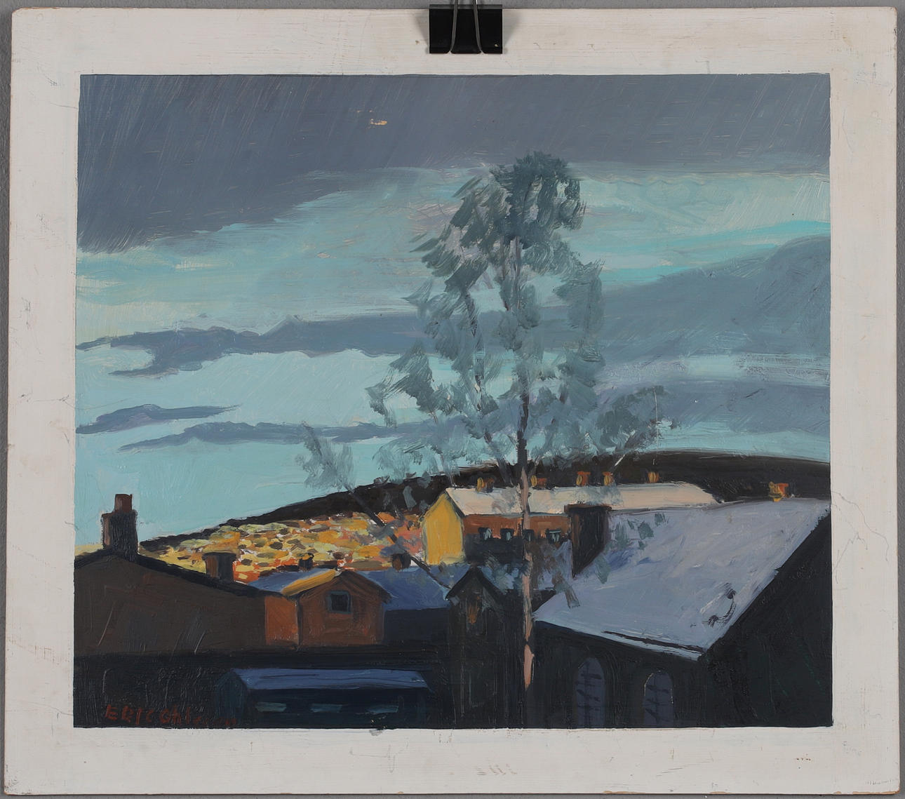 ERIC OHLSSON. olja på pannå, signerad.