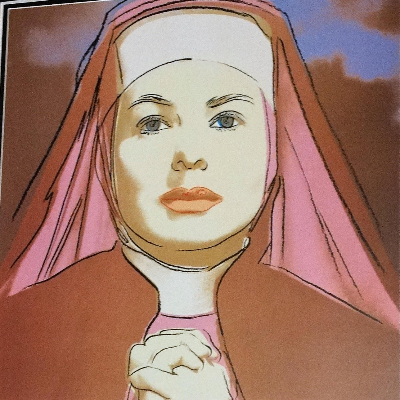 ANDY WARHOL. Ingrid Bergman, rosa-ljusbrun, offset, 1983.