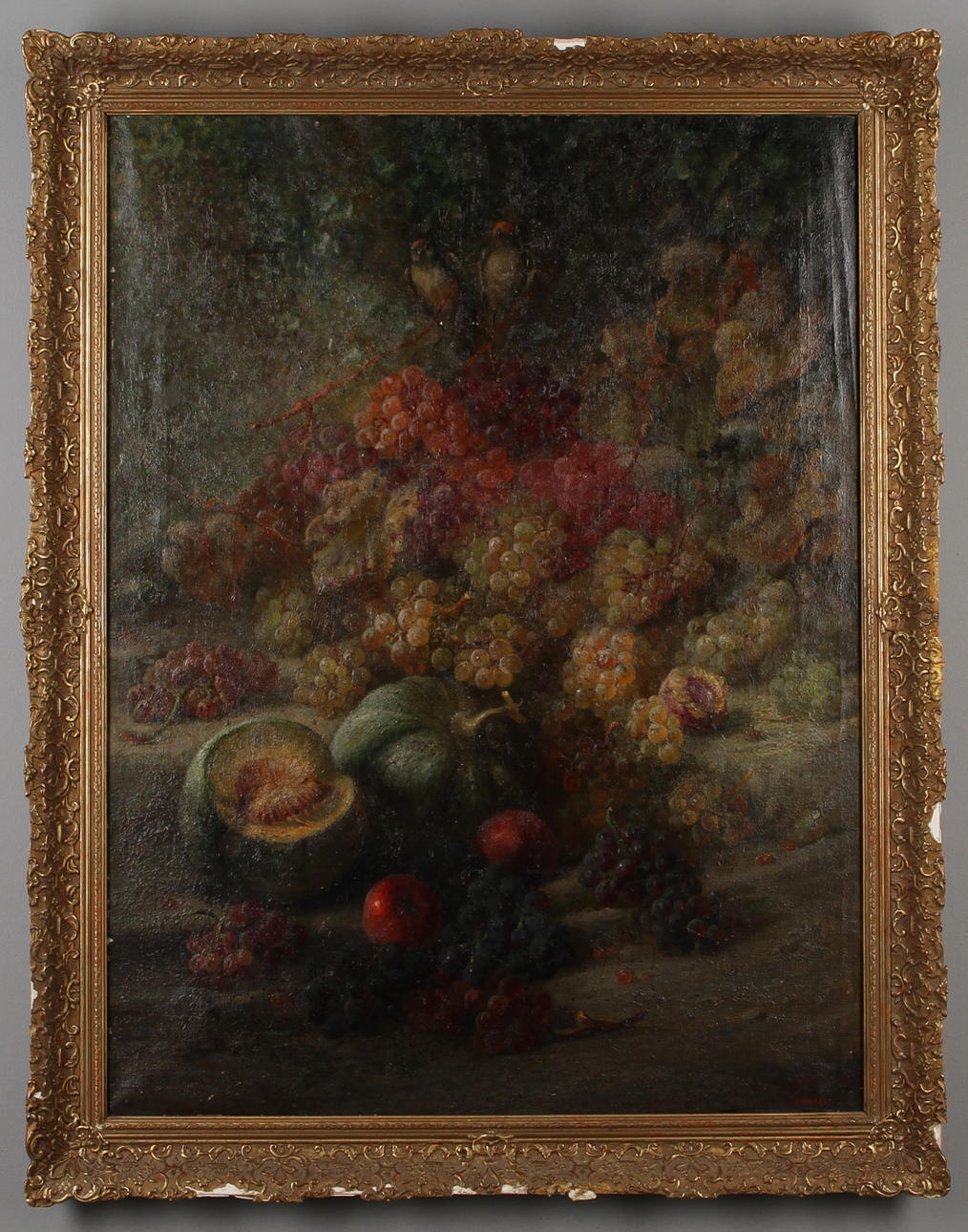 JOHN FRANK SWINGLER. Fruktstilleben, olja på duk, signerad.