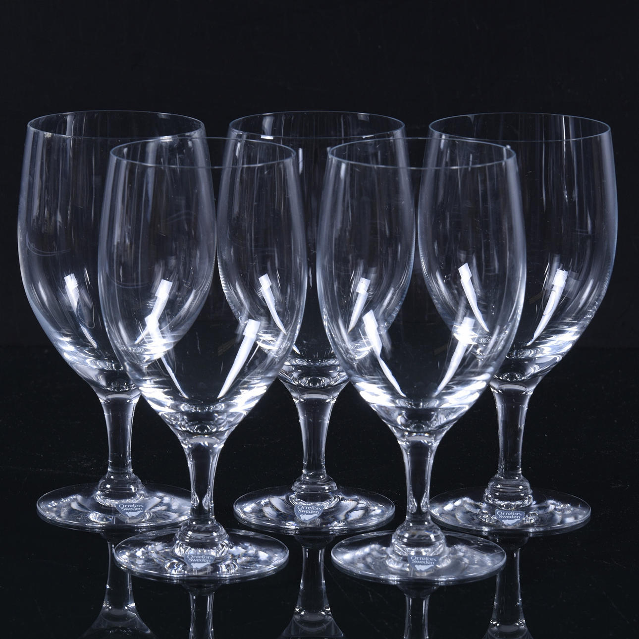 VINGLAS, 5-stycken, Orrefors.