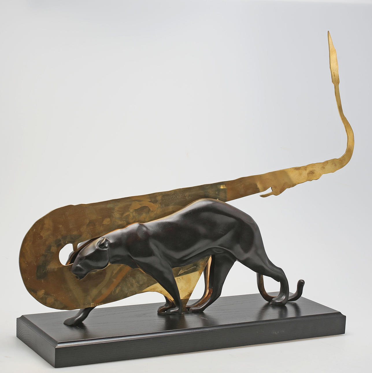 FERNANDEZ ARMAN. Skulptur, "Jazzy Jaguar", brons och mässing, sign o numr 36/99.