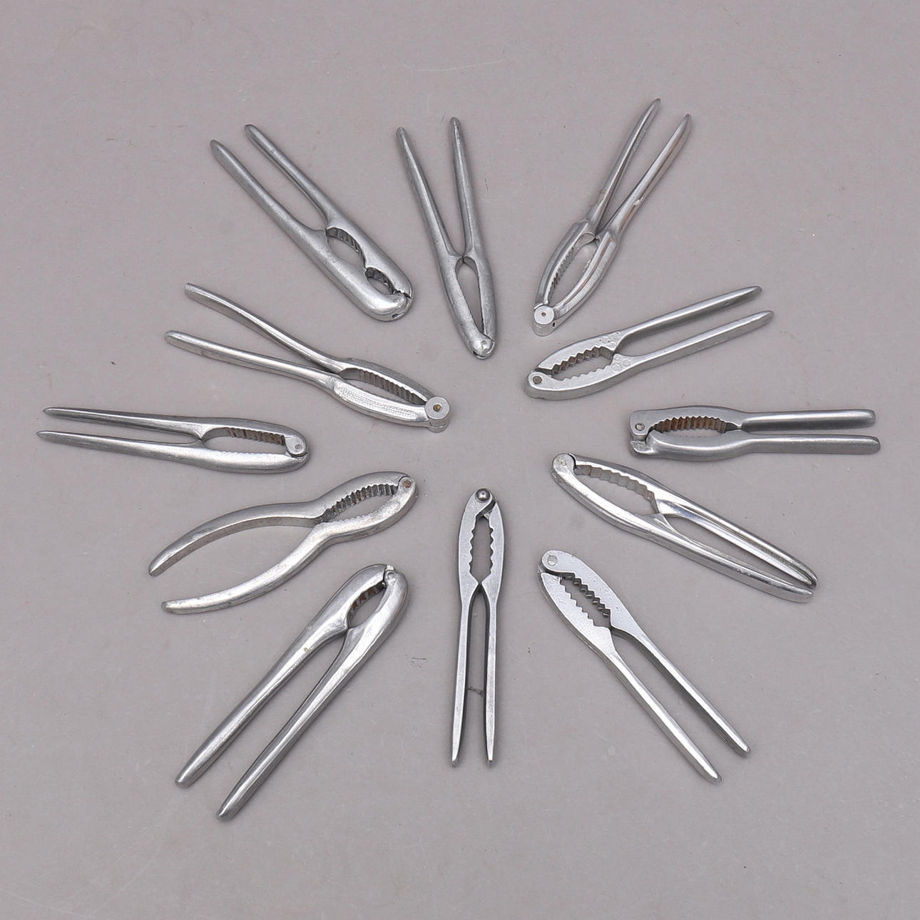 NUSSKNACKER, 12-tlg., Aluminium, u.a. Westmark Herkules.