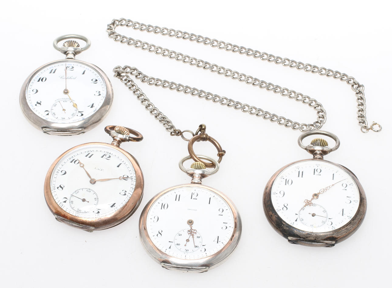 FICKUR, 4 st, boetter i silver, LWC, La Heutte, Cortébert samt Invar.