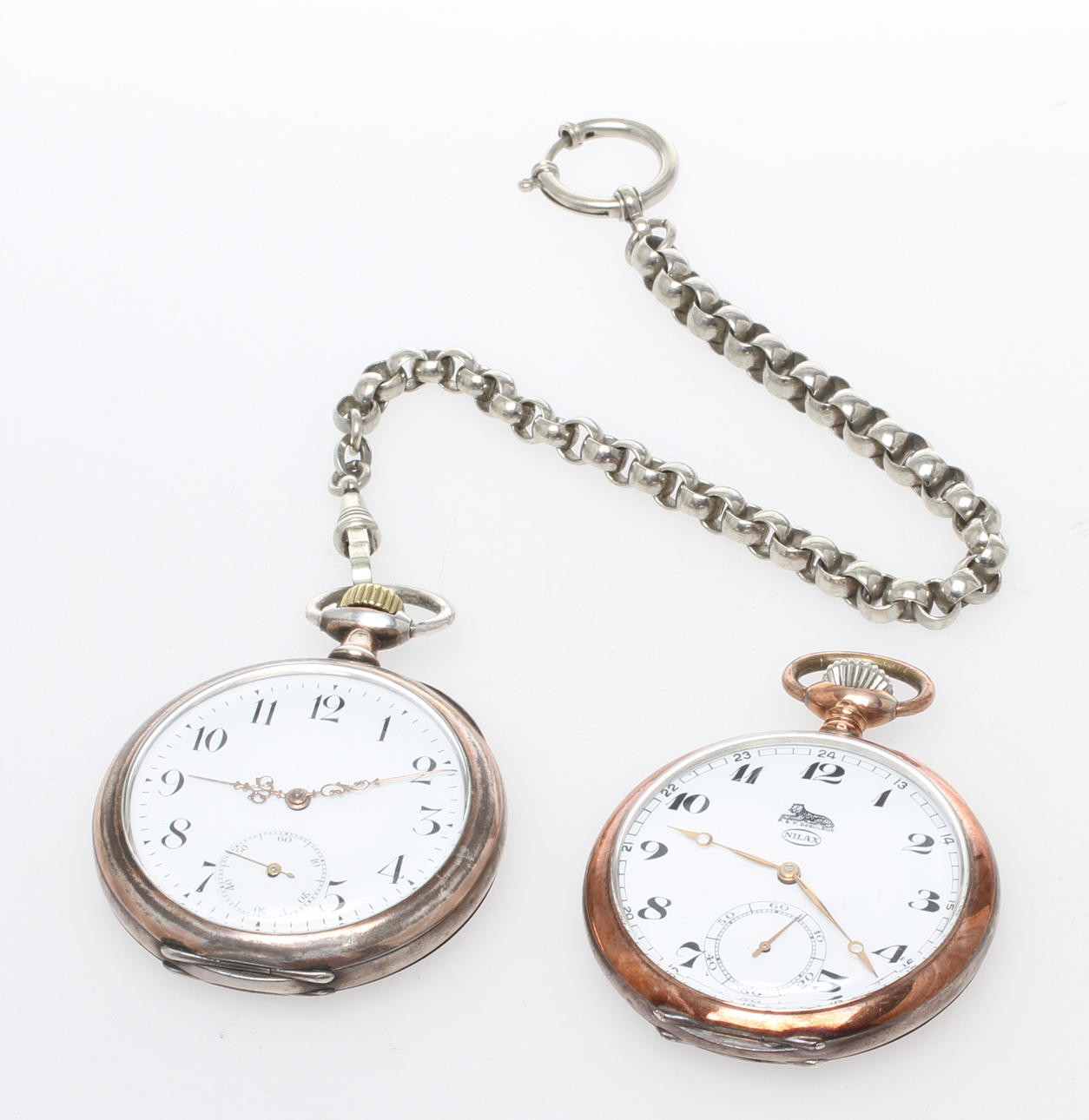 FICKUR, 2 st, ytterboetter i silver, Nilax samt Zenith.