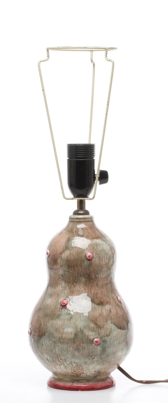 BORDSLAMPA, Keramik, Louise Adelborg, Signerad, 1900-talets första hälft.