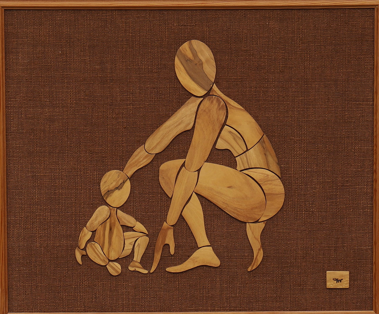 OIDENTIFIERAD KONSTNÄR. Relief, "Sitta Själv", signerad.