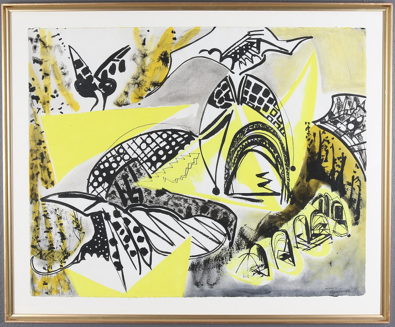 NES LERPA. Akvarell, "Milano", signerad och daterad -75.