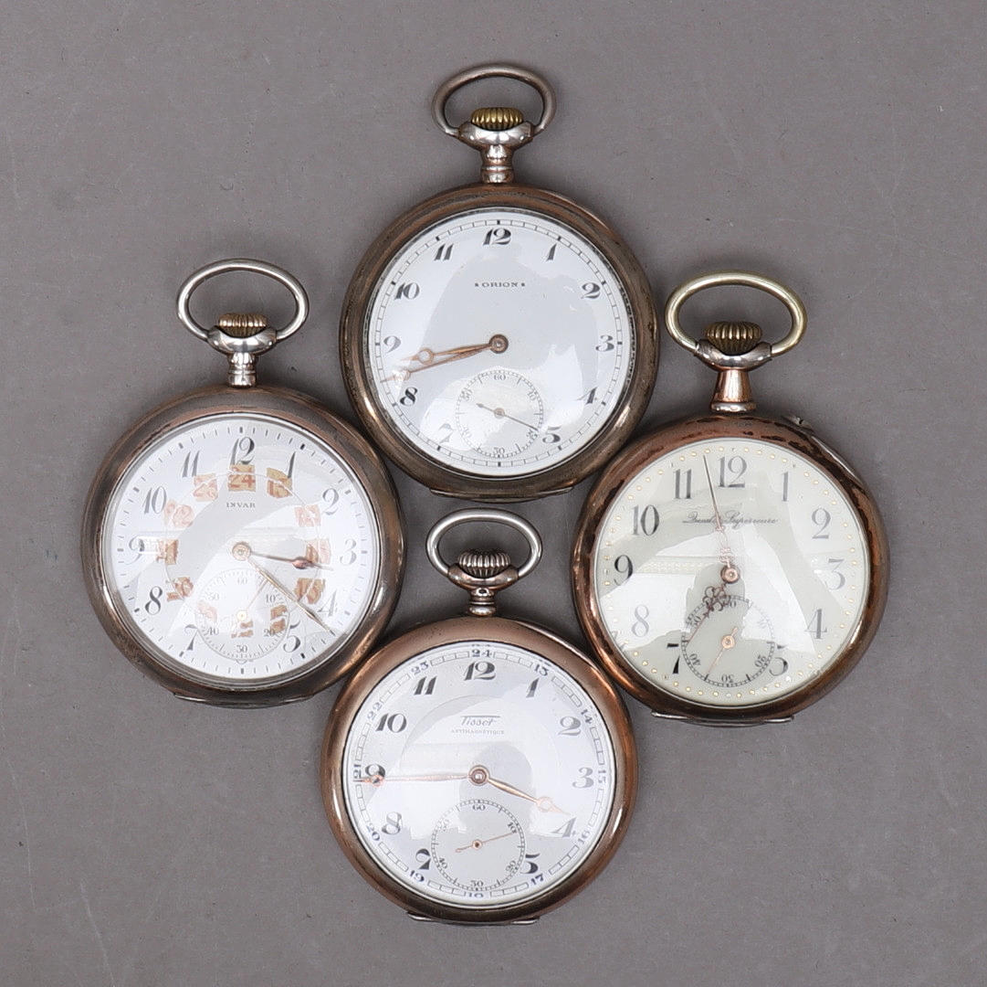 FICKUR, 4 st, silver, bl.a. Tissot.