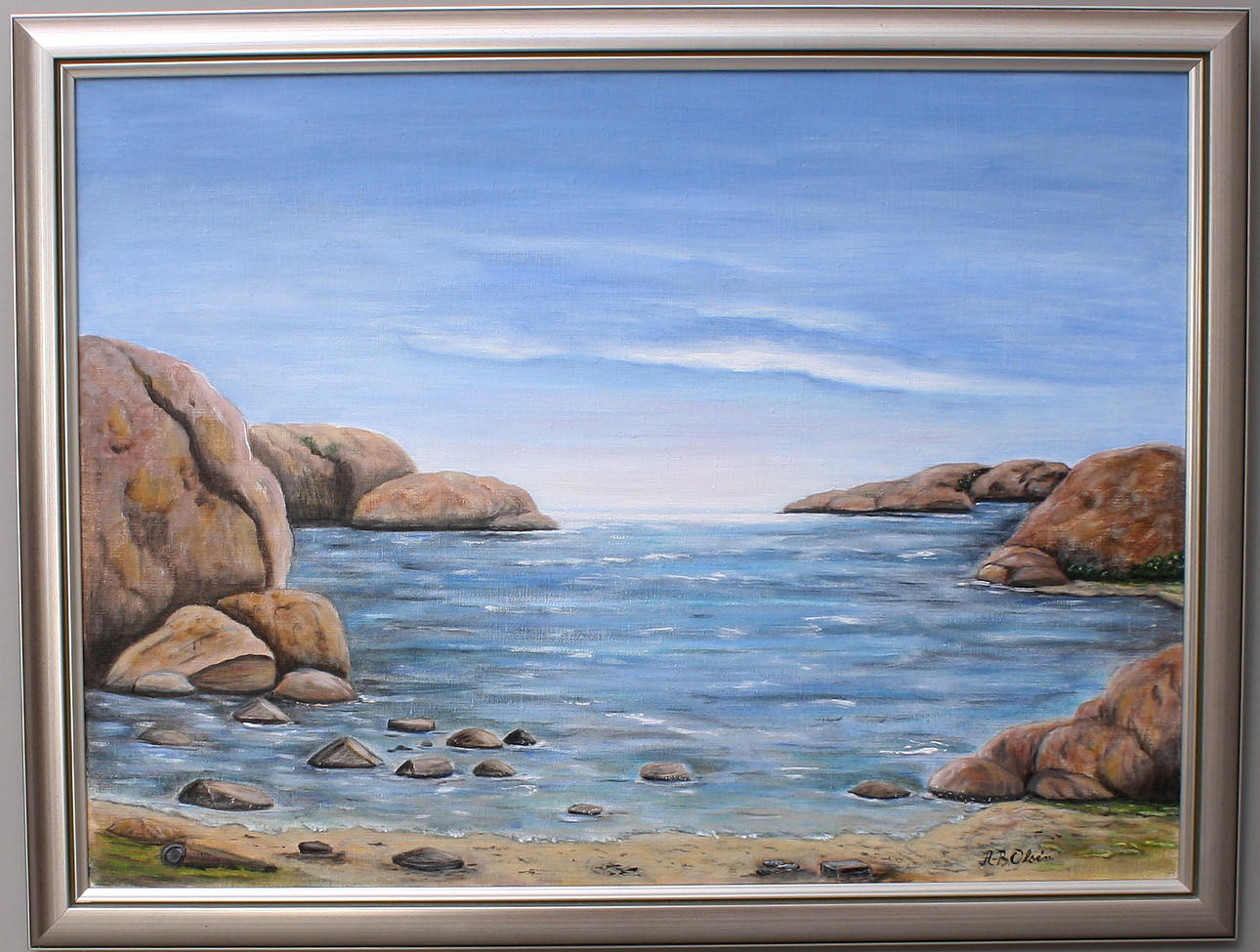 OKÄND KONSTNÄR, olja på duk, signerad A-B Olsén.