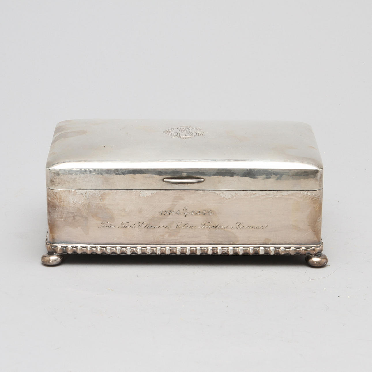 CIGARRSKRIN, silver, K Andersson, Stockholm, 1918.