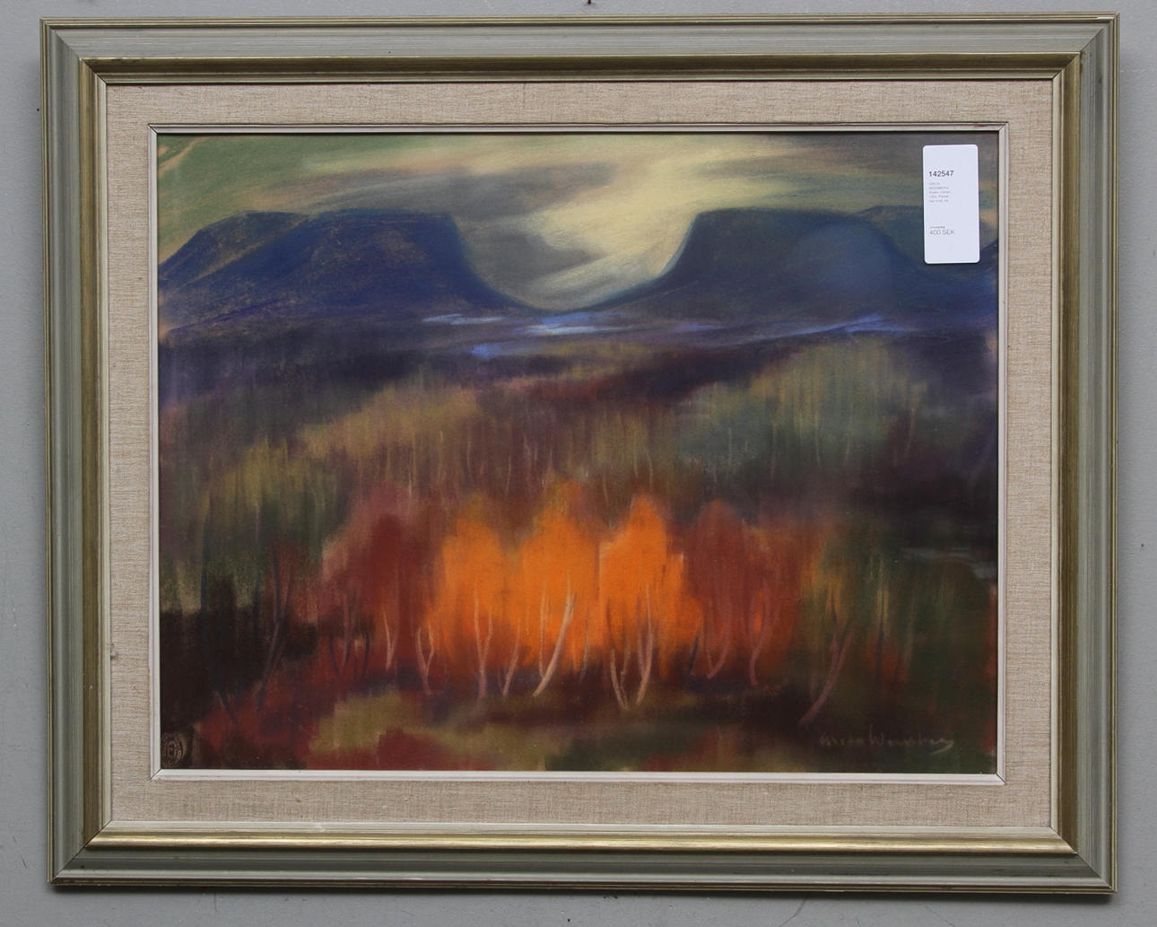 GRETA WENNBERG. Abisko hösten, 1950. Pastell. Signerad.