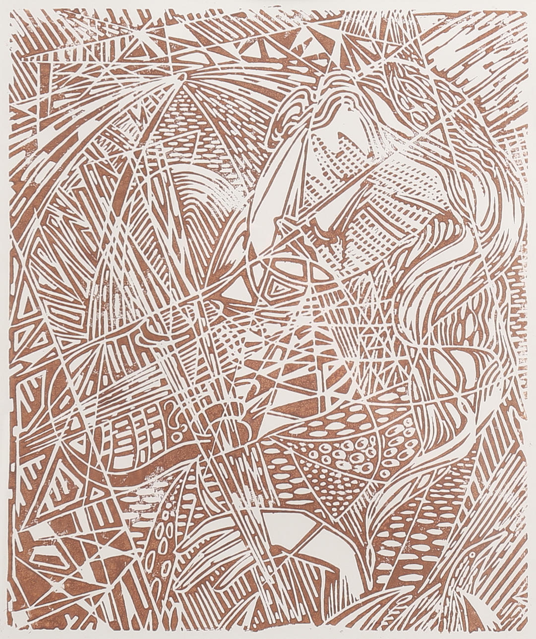 MAGNUS WIKAR. LITHOGRAFI, mand med fejl, 1953.