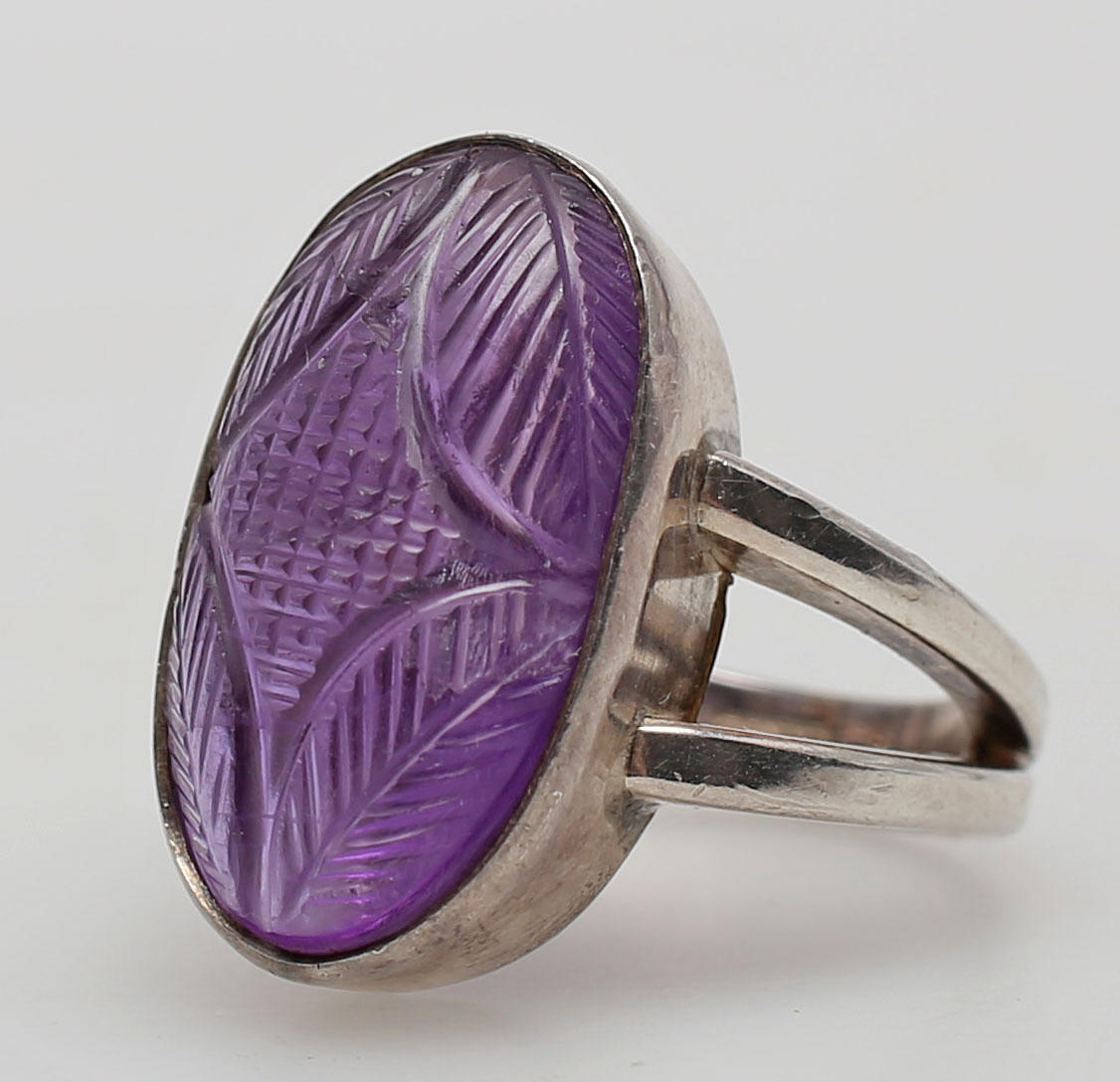 RING MED AMETIST, sterlingsilver, Guldsmederna Lantz, Stockholm.