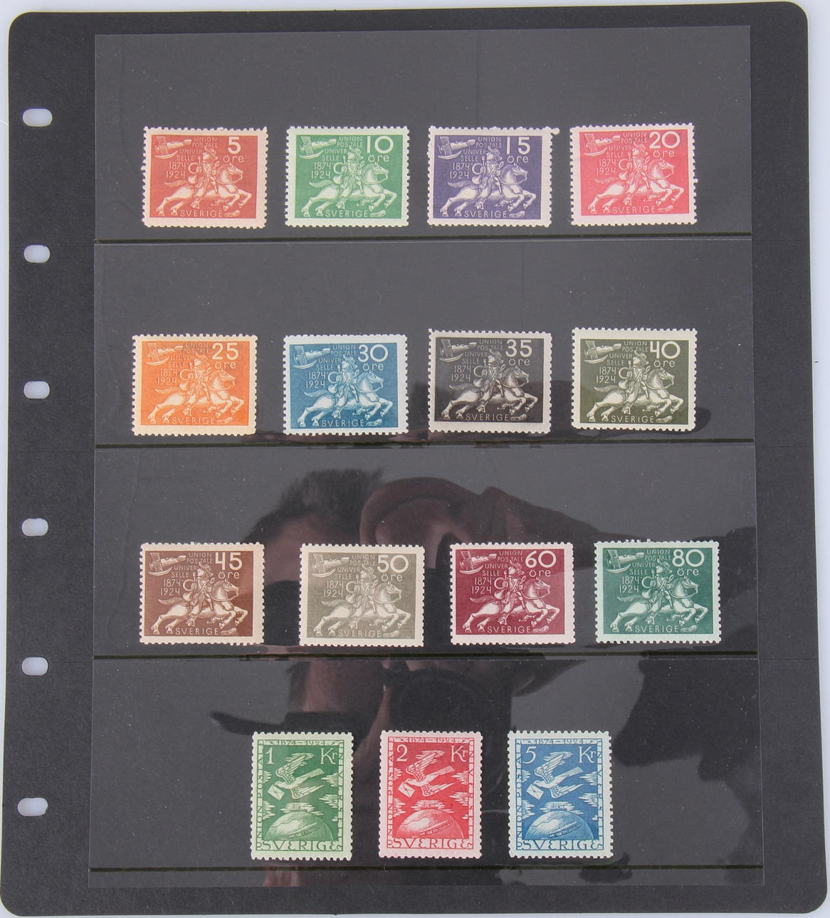 FRIMÄRKEN, 15 st, "Union postal universelle 1874 - 1924", Sverige, 1924.