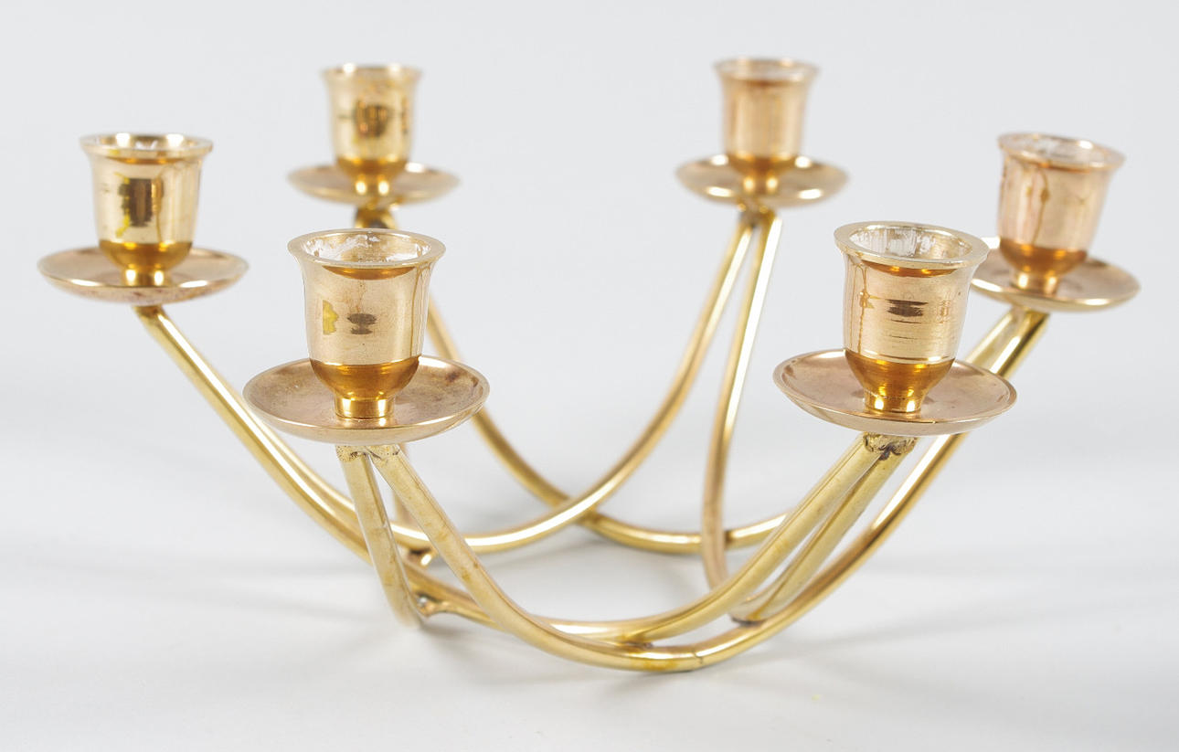 KANDELABER, 6-armad, mässing.
