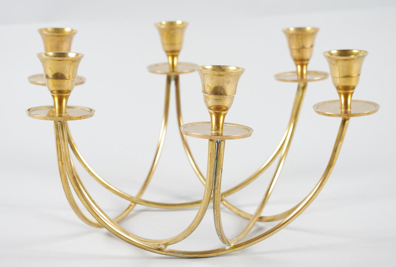 KANDELABER, 6-armad, mässing.