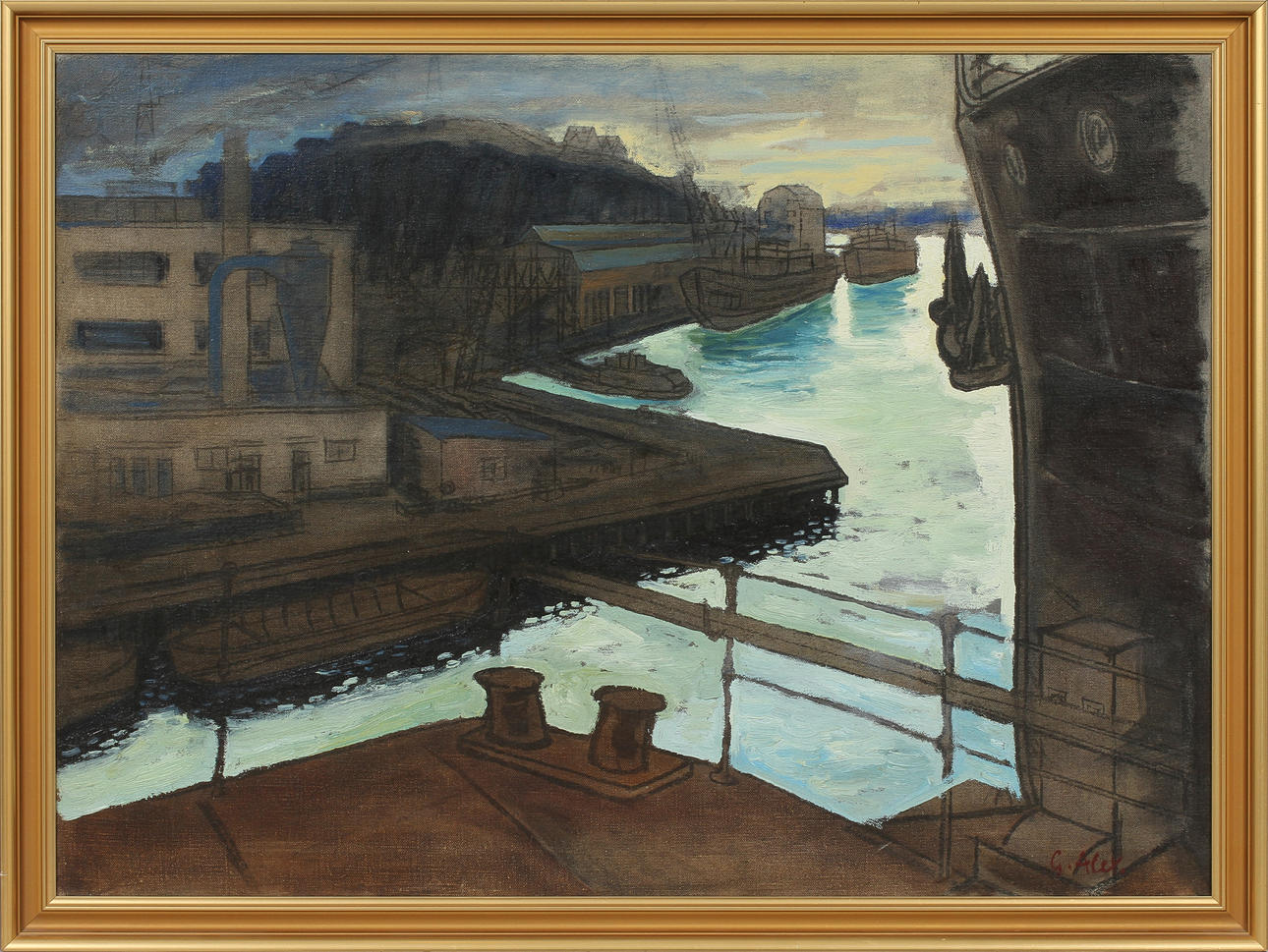 GUSTAF ALEXANDERSSON. Olja på duk, signerad.