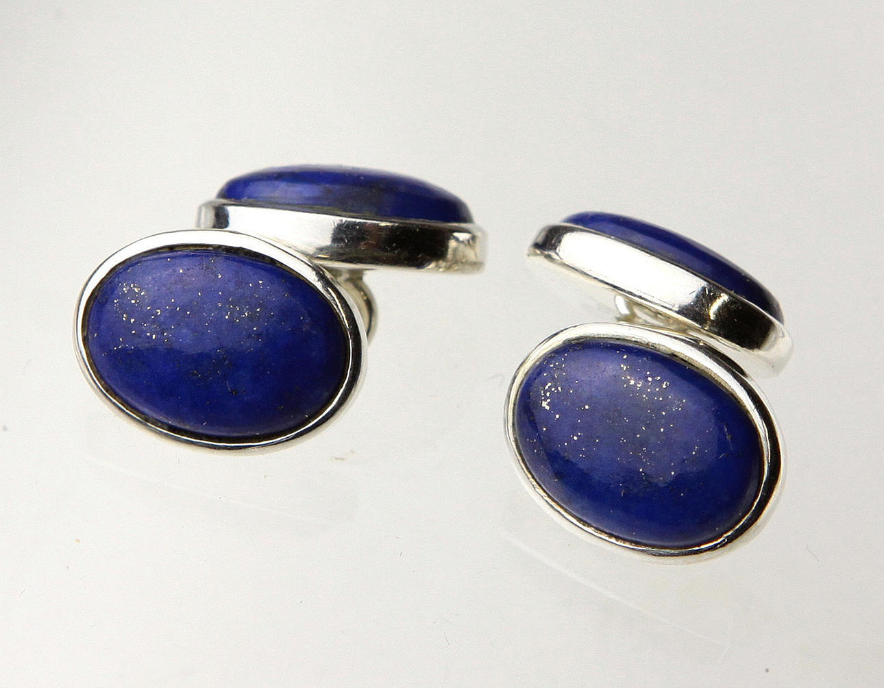 MANSCHETTENKNÖPFE LAPISLAZULI, Silber 925.