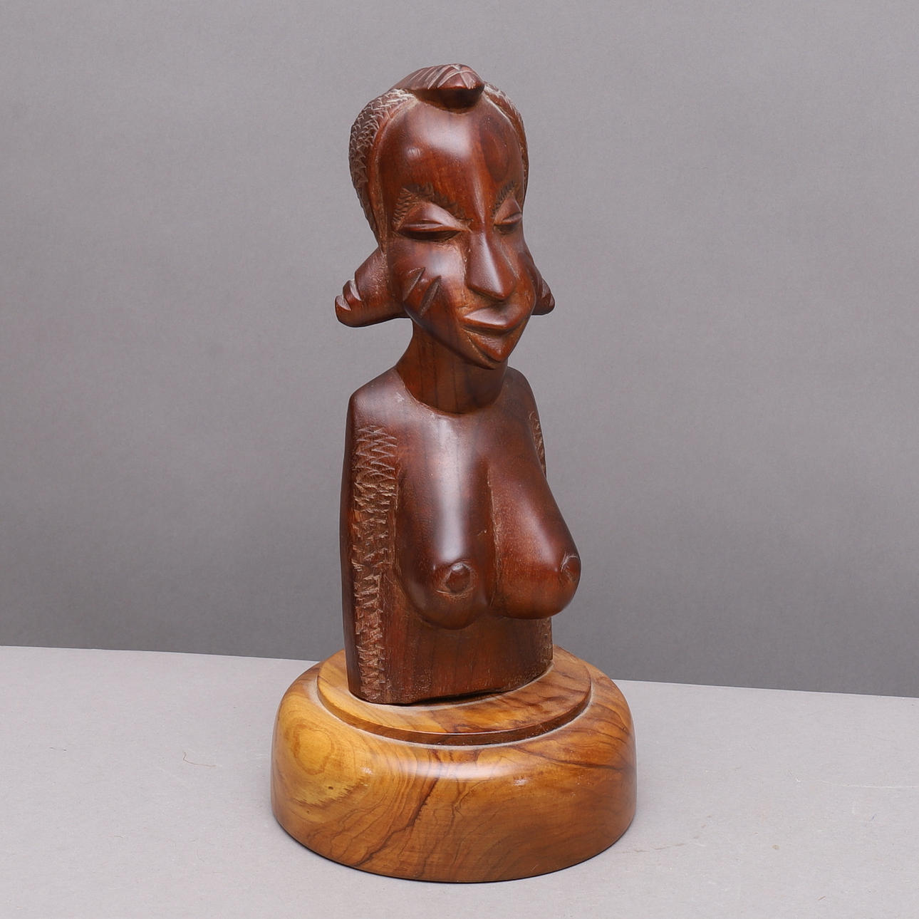 ESCULTURA, busto, madera, africano.