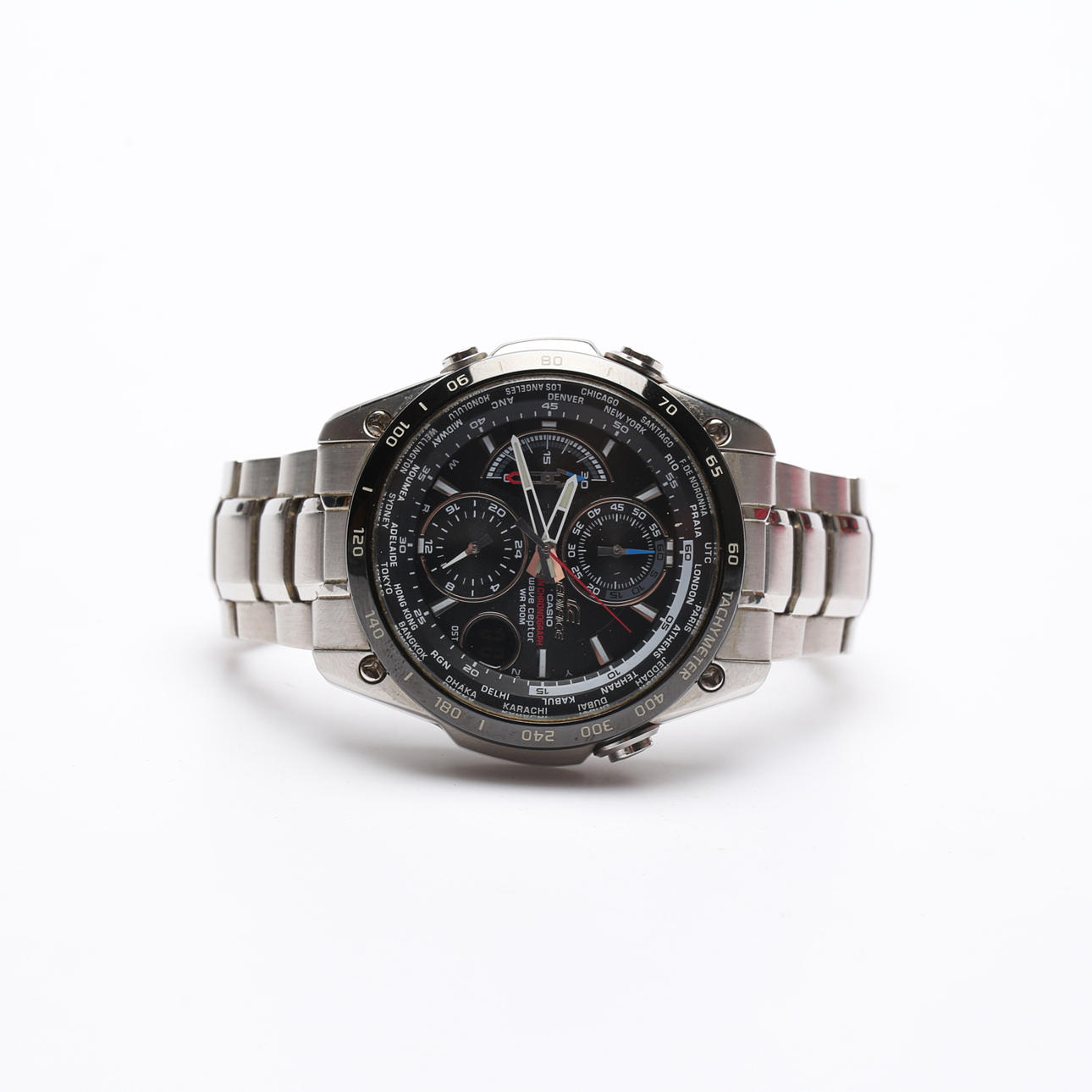 MEN'S WATCH, Casio, Edifice, Thin Chronograph, Wave Ceptor, WR 100m.