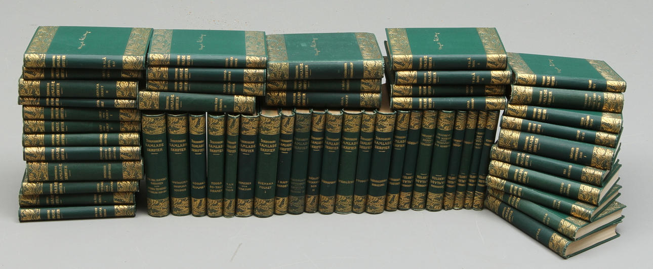 SAMLADE VERK AV AUGUST STRINDBERG, 55 volymer, Albert Bonniers Förlag 1916-1921.