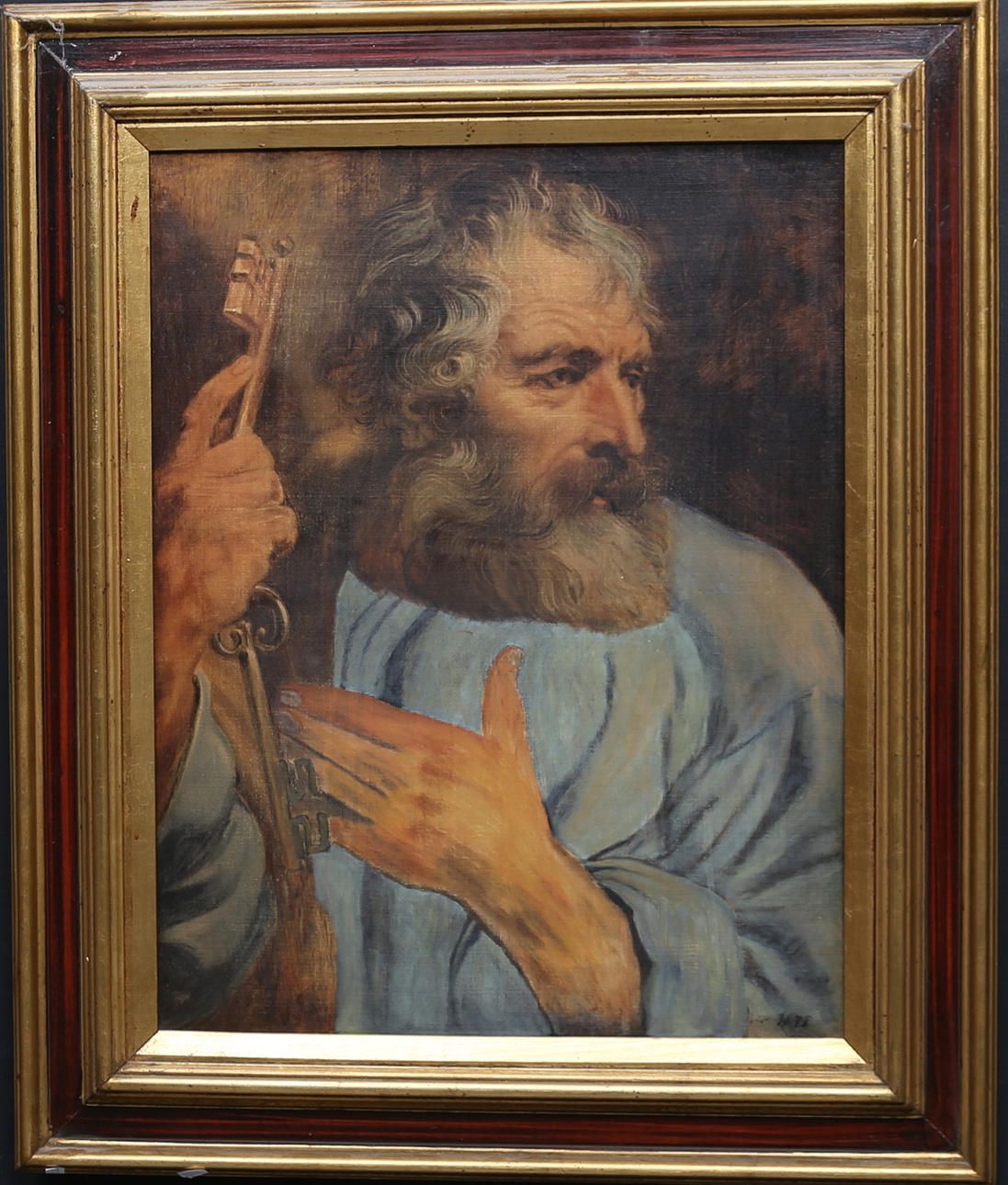 DRUCK, teilweise bemalt, Aristo-Kunstreproduktion.