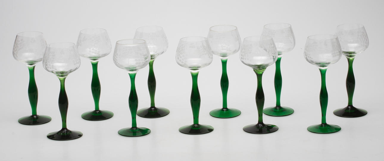 VINGLAS, 11 st, kosta, 1900-tal.