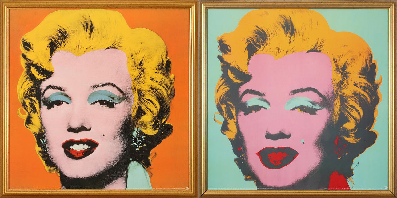 ANDY WARHOL. Marilyn Monroe, 2 stk, offsettryk, usigneret.