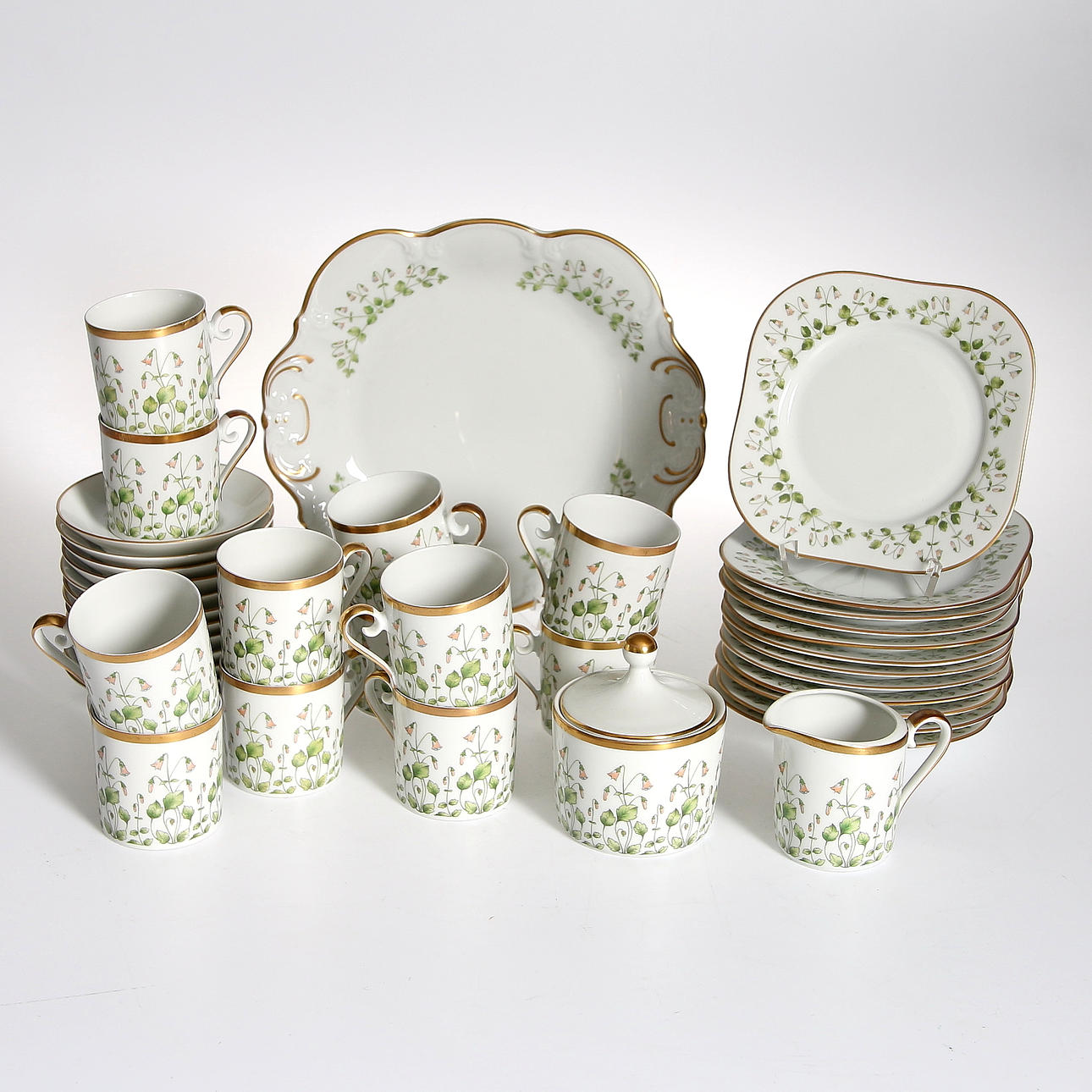 KAFFESERVIS, 39 delar, porslin, Hackefors, 1900-talets andra hälft.