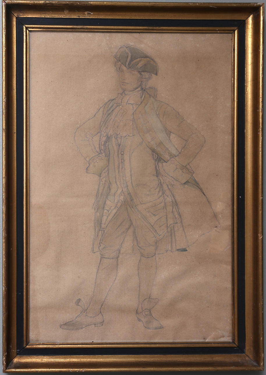 GUSTAV CEDERSTRÖM. AKVARELL,"Karolin".