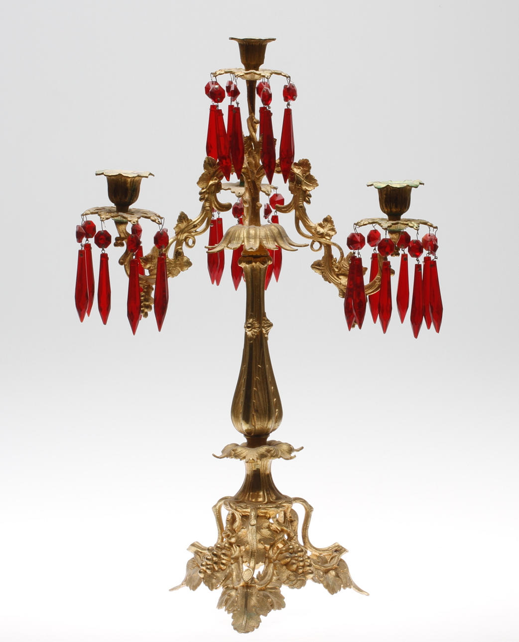 KANDELABER, förgylld, Oscariansk, sent 1800-tal.