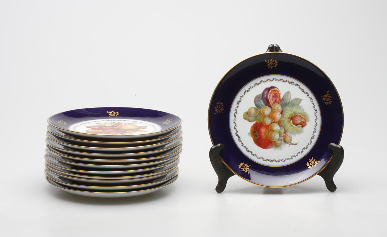 FRUKTASSIETTER, 12 st, porslin, Rosenthal, Tyskland.